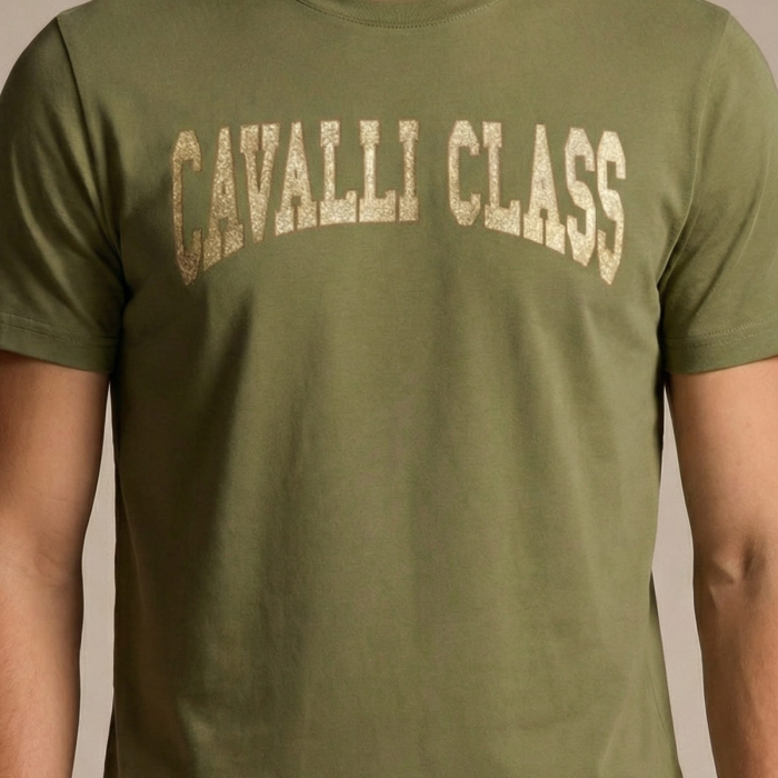 Tricou barbati Cavalli Class verde model CA-36666 [3]