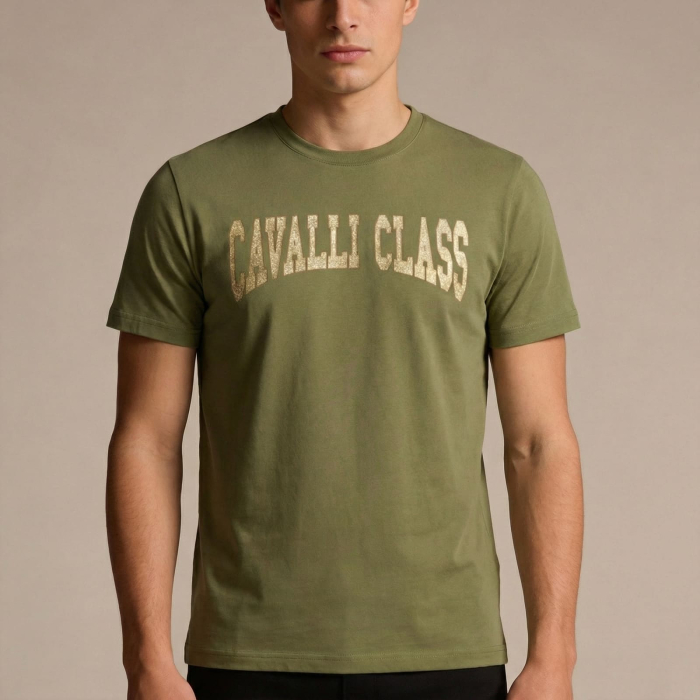 Tricou barbati Cavalli Class verde model CA-36666 [2]