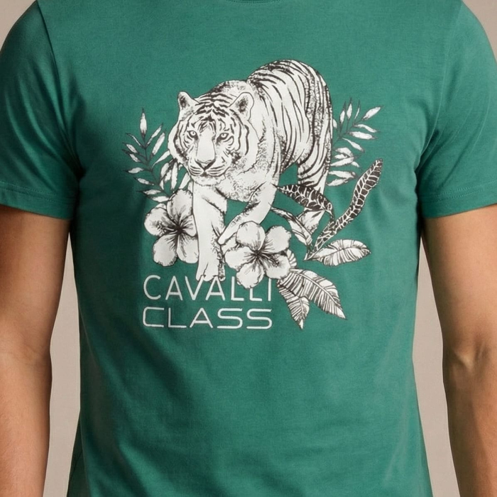 Tricou barbati Cavalli Class verde model CA-36667 [3]