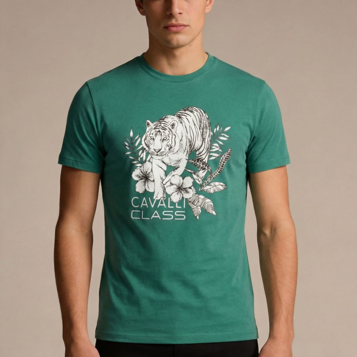 Tricou barbati Cavalli Class verde model CA-36667 [2]