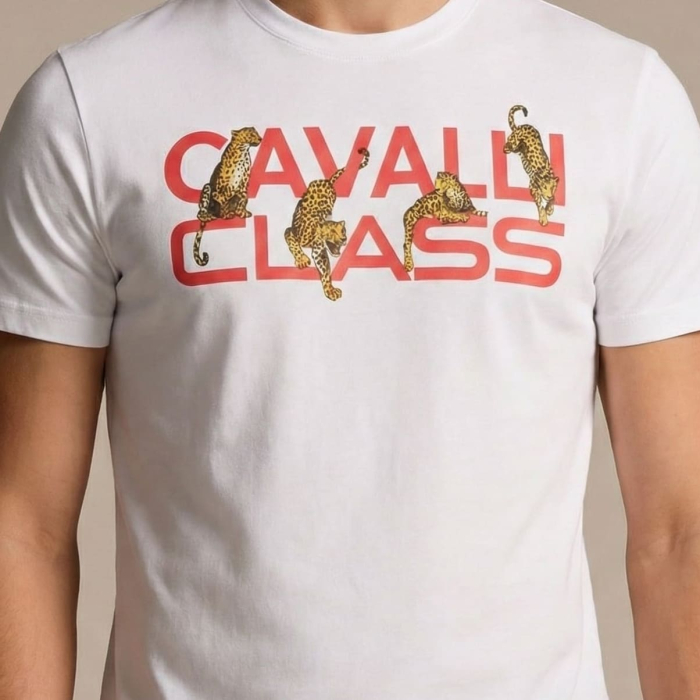 Tricou barbati Cavalli Class alb model CA-36668 [3]