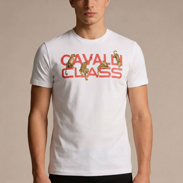 Tricou barbati Cavalli Class alb model CA-36668 [2]