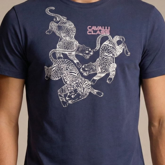 Tricou barbati Cavalli Class albastru model CA-36669 [3]