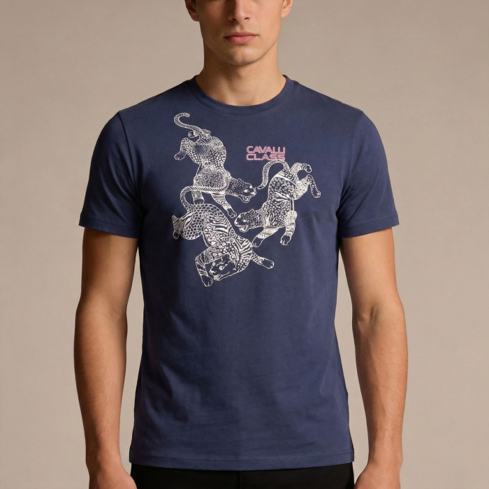 Tricou barbati Cavalli Class albastru model CA-36669 [2]