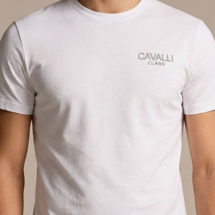 Tricou barbati Cavalli Class alb model CA-36671 [3]