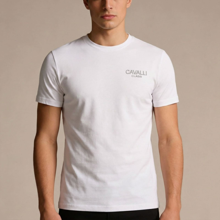 Tricou barbati Cavalli Class alb model CA-36671 [2]