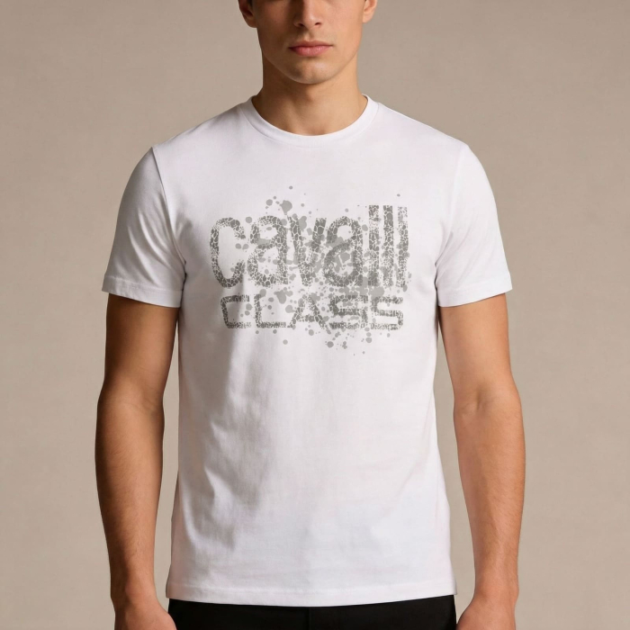 Tricou barbati Cavalli Class alb model CA-36674 [2]