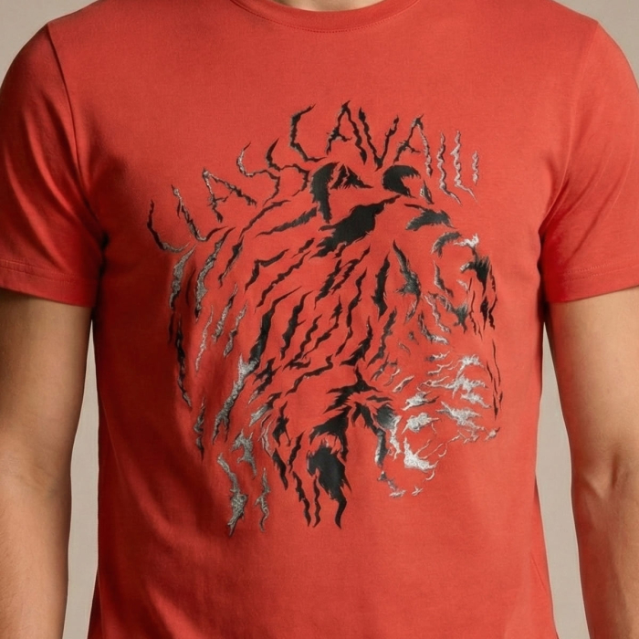 Tricou barbati Cavalli Class rosu model CA-36677 [3]