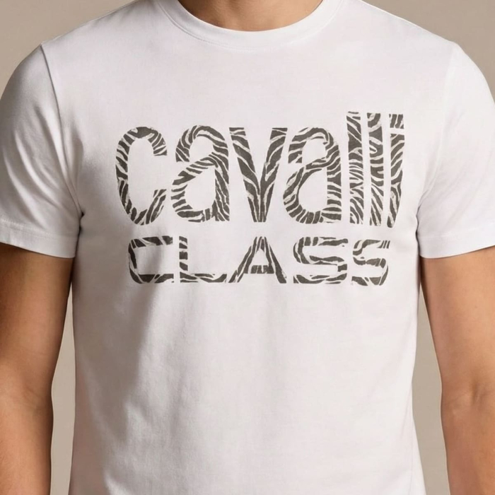 Tricou barbati Cavalli Class alb model CA-36683 [3]