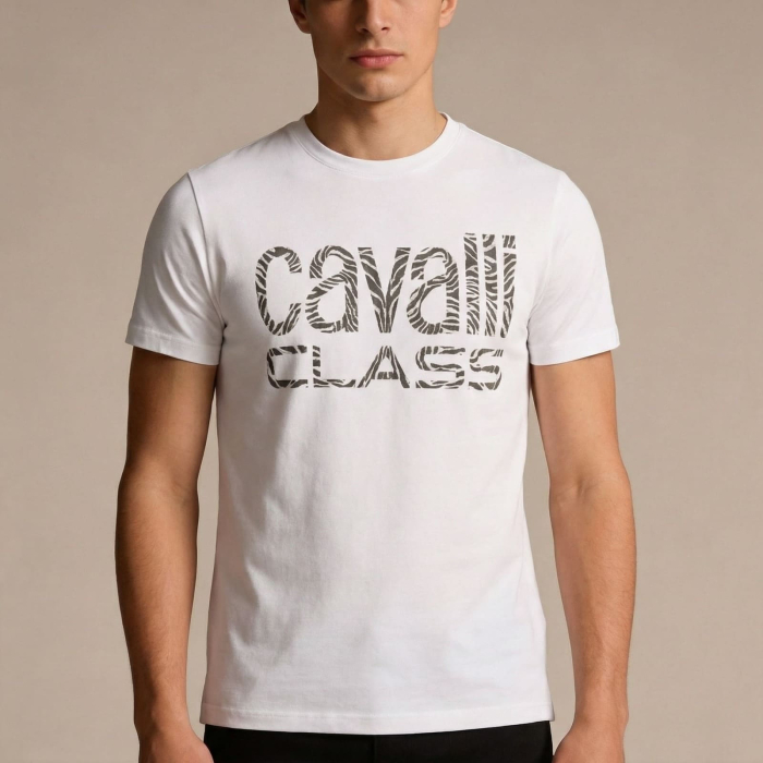 Tricou barbati Cavalli Class alb model CA-36683 [2]