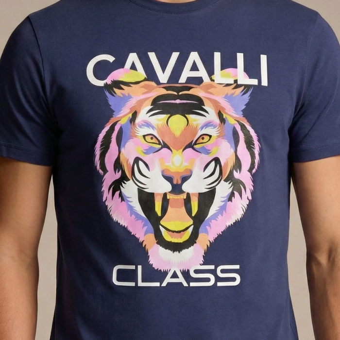 Tricou barbati Cavalli Class albastru model CA-36685 [3]