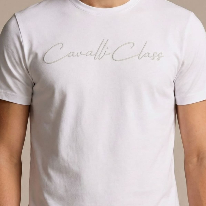 Tricou barbati Cavalli Class alb model CA-36689 [3]