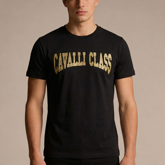 Tricou barbati Cavalli Class negru model CA-36690 [2]
