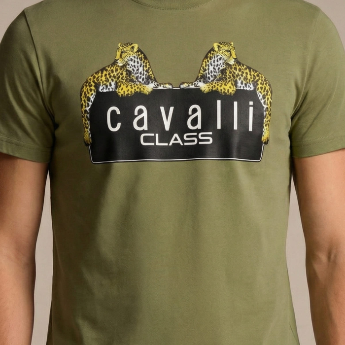 Tricou barbati Cavalli Class verde model CA-36697 [3]
