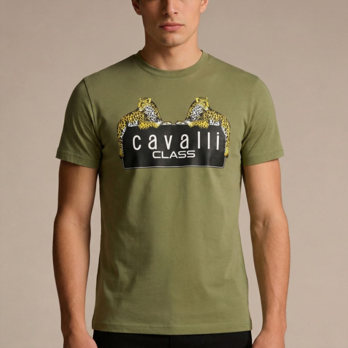 Tricou barbati Cavalli Class verde model CA-36697 [2]