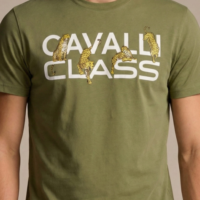 Tricou barbati Cavalli Class verde model CA-36702 [3]