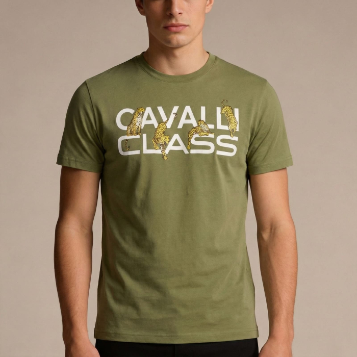 Tricou barbati Cavalli Class verde model CA-36702 [2]