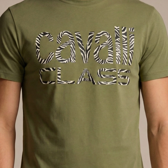 Tricou barbati Cavalli Class verde model CA-36705 [3]