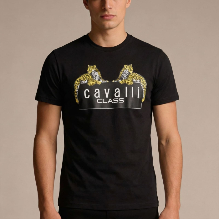 Tricou barbati Cavalli Class negru model CA-36707 [2]