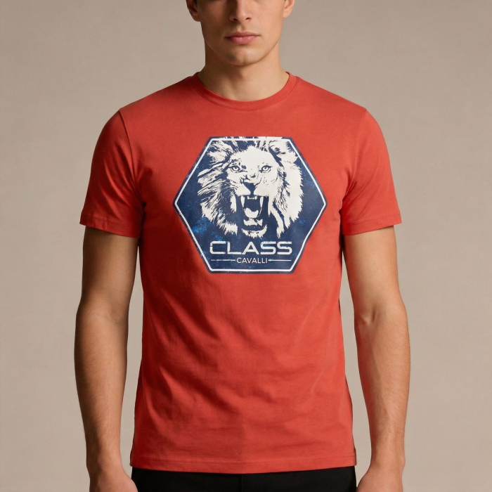 Tricou barbati Cavalli Class rosu model CA-36710 [2]