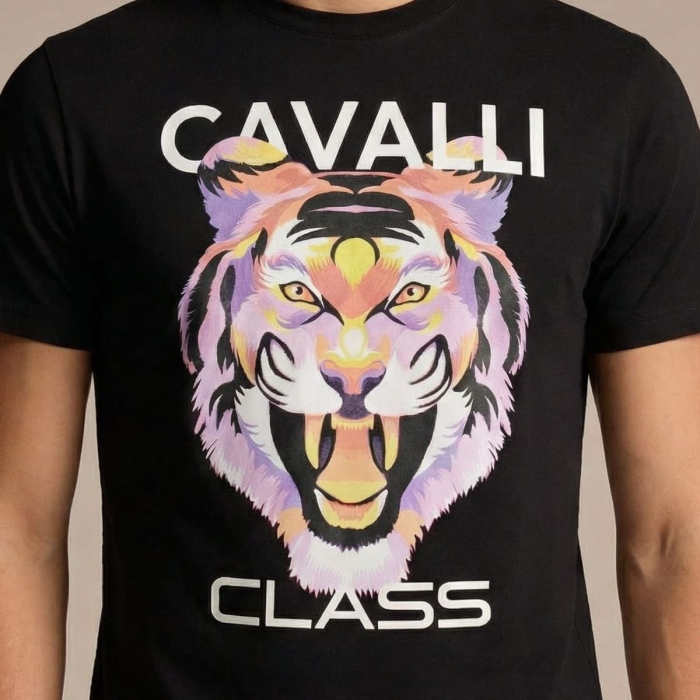 Tricou barbati Cavalli Class negru model CA-36714 [3]