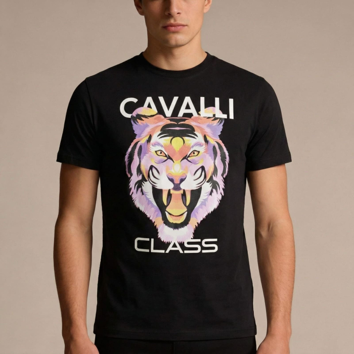 Tricou barbati Cavalli Class negru model CA-36714 [2]