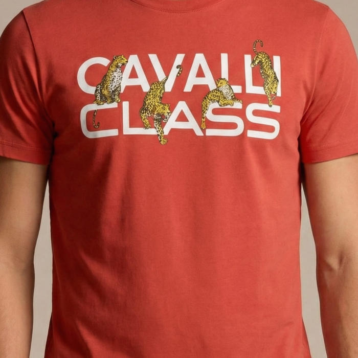 Tricou barbati Cavalli Class rosu model CA-36715 [3]