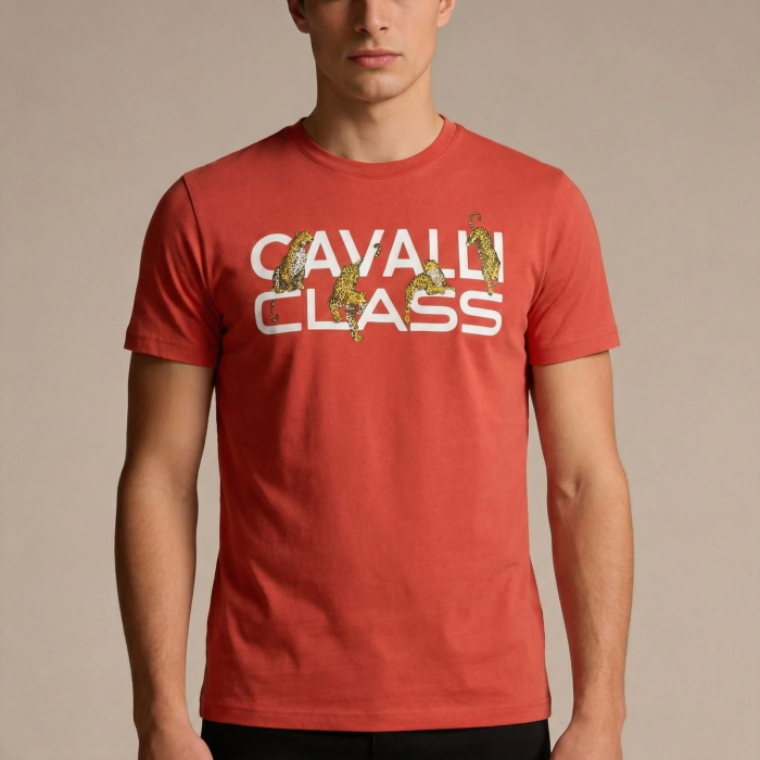 Tricou barbati Cavalli Class rosu model CA-36715 [2]