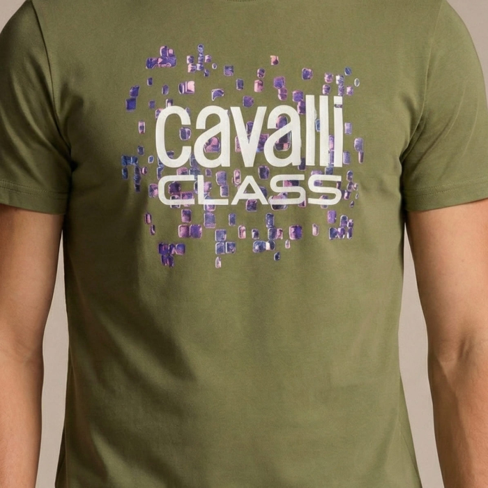 Tricou barbati Cavalli Class verde model CA-36819 [3]