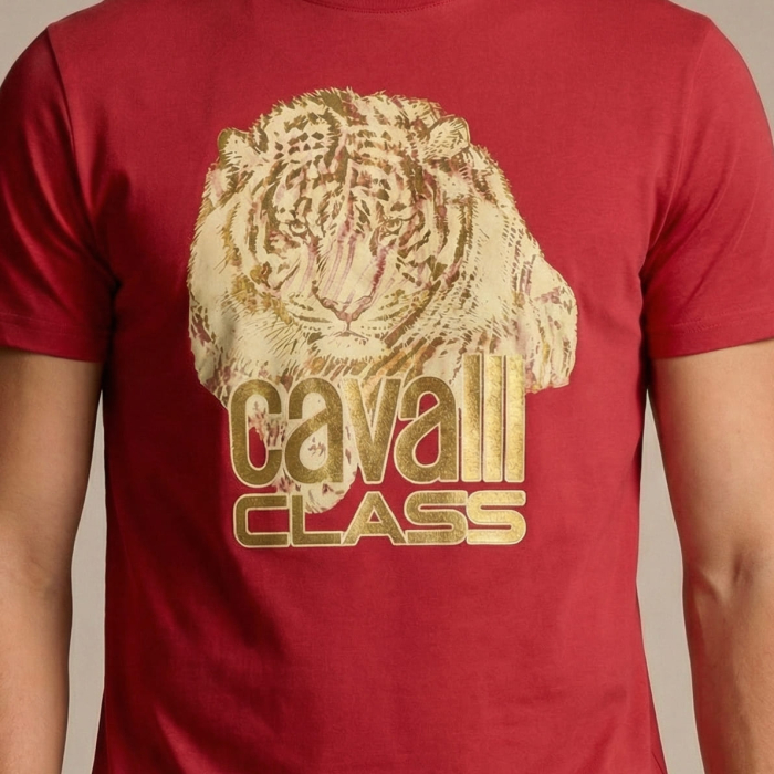 Tricou barbati Cavalli Class rosu model CA-36904 [3]