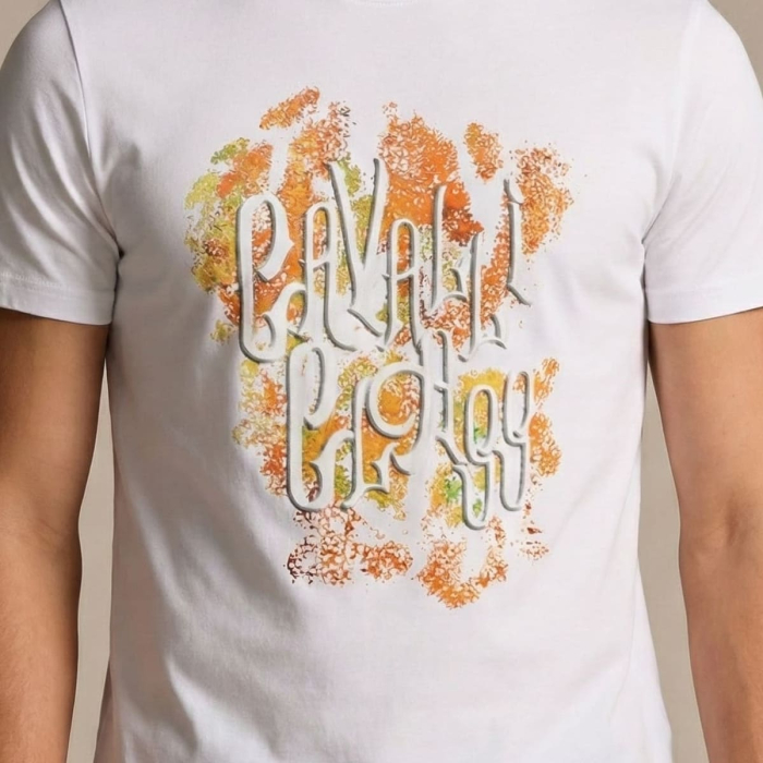 Tricou barbati Cavalli Class alb model CA-36965 [3]