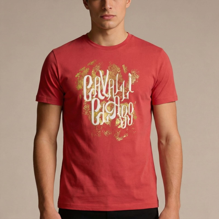 Tricou barbati Cavalli Class rosu model CA-37443 [2]