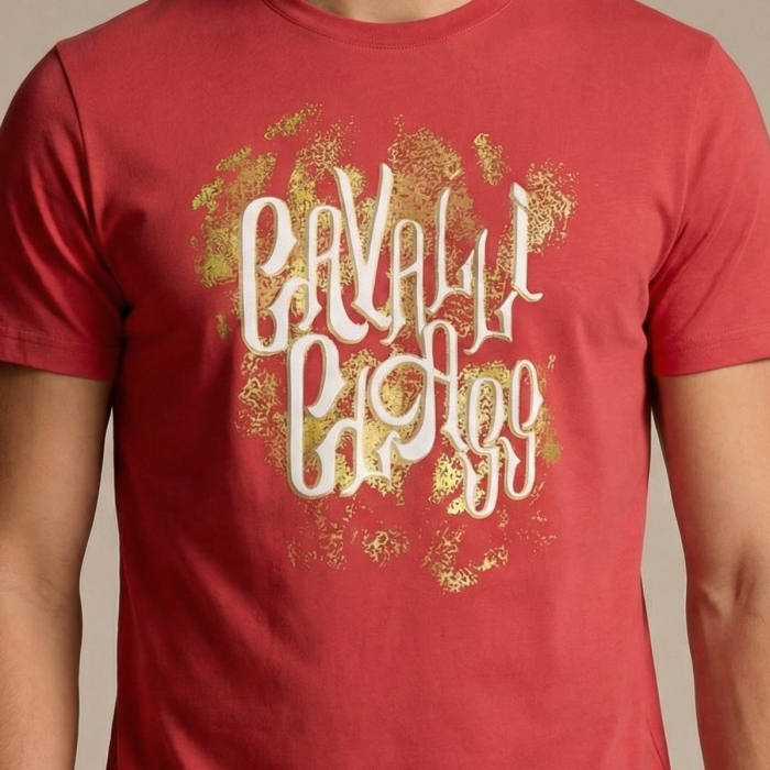 Tricou barbati Cavalli Class rosu model CA-37443 [3]