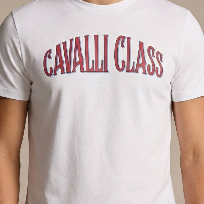Tricou barbati Cavalli Class alb model CA-37477 [3]