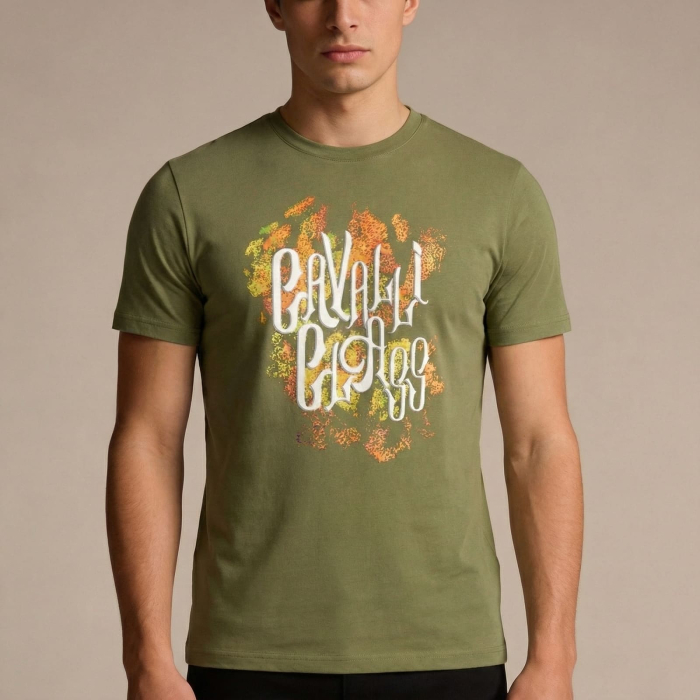 Tricou barbati Cavalli Class verde model CA-37861 [2]