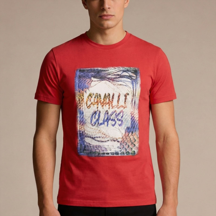 Tricou barbati Cavalli Class rosu model CA-37904 [2]