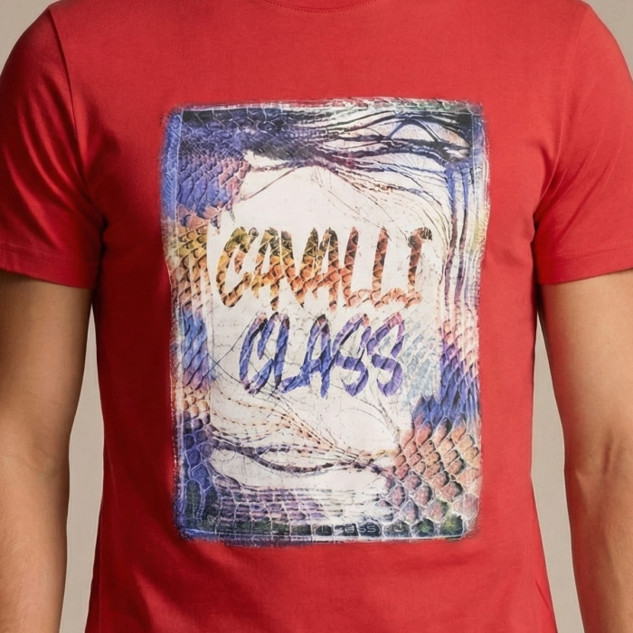 Tricou barbati Cavalli Class rosu model CA-37904 [3]