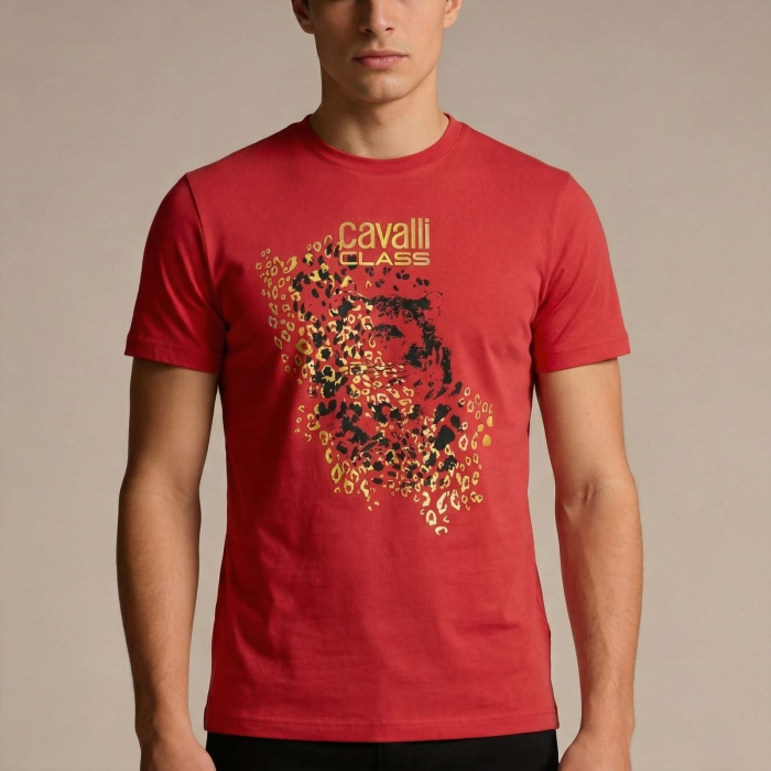 Tricou barbati Cavalli Class rosu model CA-37943 [2]