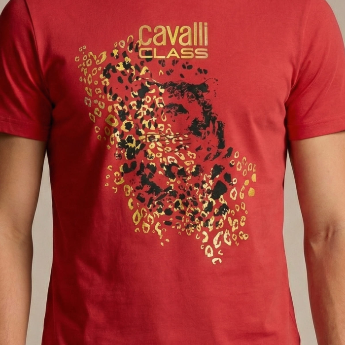 Tricou barbati Cavalli Class rosu model CA-37943 [3]