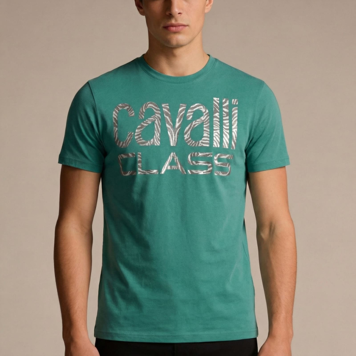 Tricou barbati Cavalli Class verde model CA-38692 [2]