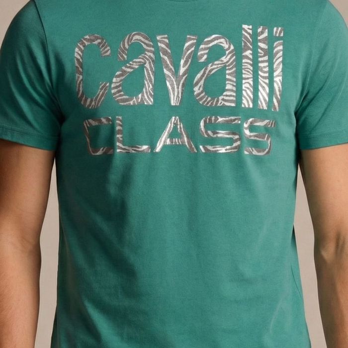 Tricou barbati Cavalli Class verde model CA-38692 [3]