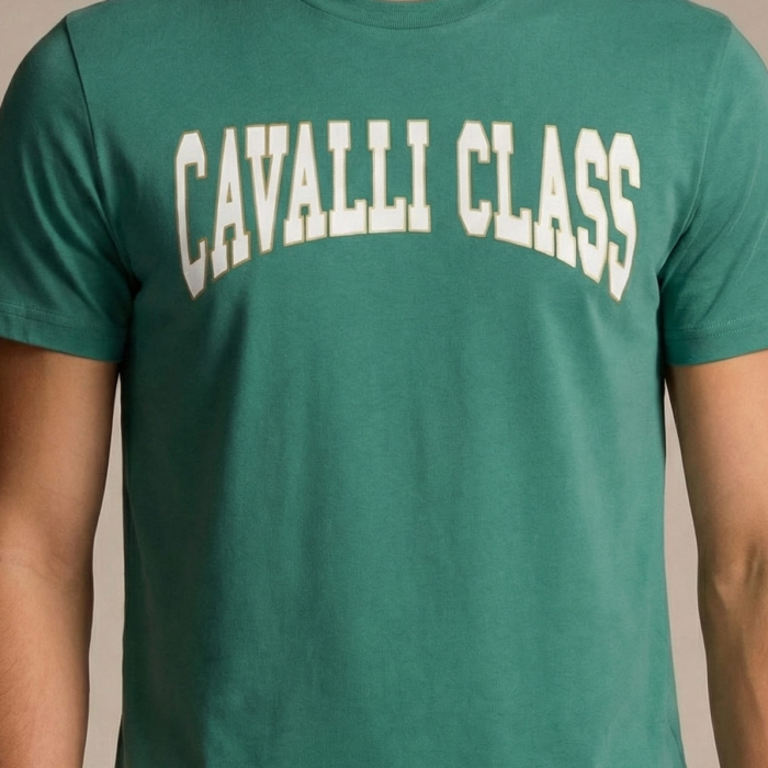 Tricou barbati Cavalli Class verde model CA-38696 [3]