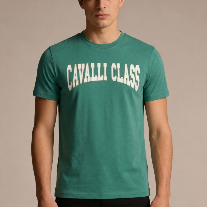 Tricou barbati Cavalli Class verde model CA-38696 [2]