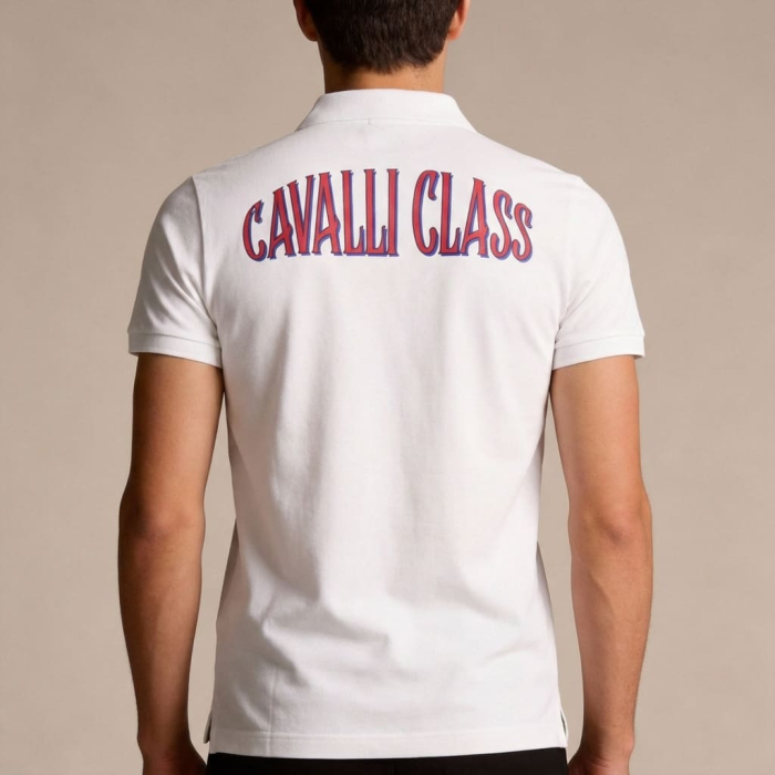 Tricou polo barbati Cavalli Class alb model CA-21292 [4]