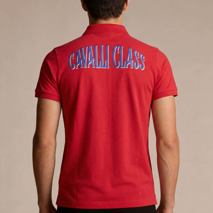 Tricou polo barbati Cavalli Class rosu model CA-21295 [4]