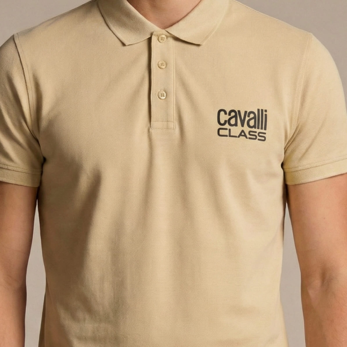 Tricou polo barbati Cavalli Class bej model CA-30268 [3]