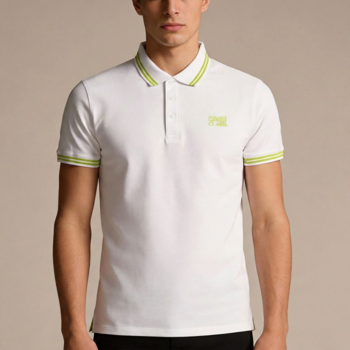 Tricou polo barbati Cavalli Class alb model CA-30269 [2]