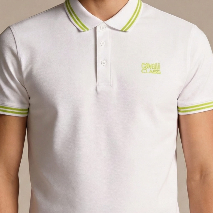 Tricou polo barbati Cavalli Class alb model CA-30269 [3]