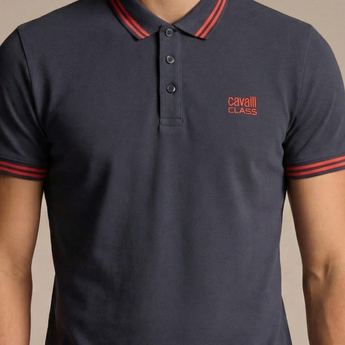 Tricou polo barbati Cavalli Class albastru model CA-30270 [3]
