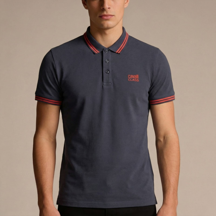 Tricou polo barbati Cavalli Class albastru model CA-30270 [2]